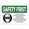 Signmission OSHA Sign, Glasses Required When W/ Symbol, 10in X 7in Rigid Plastic, 10" W, 7" H, Landscape OS-SF-P-710-L-10941 - alternate 1